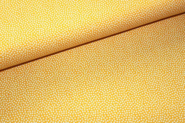 Baumwollstoff Dotty gelb/weiß  (10 cm)